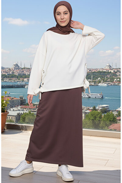 sefamerve Sports Skirt with Pockets 0152-11 Brown