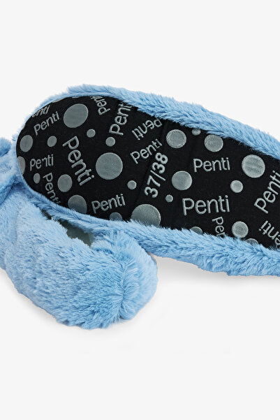 Penti Açık Mavi Sleepy Cat Hayvan Nakışlı Ev Patiği