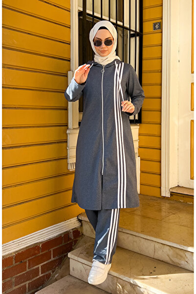 sefamerve με κουκούλα Σετ αθλητικής φόρμας 3077-06 Ανοιχτό μπλε ναυτικό