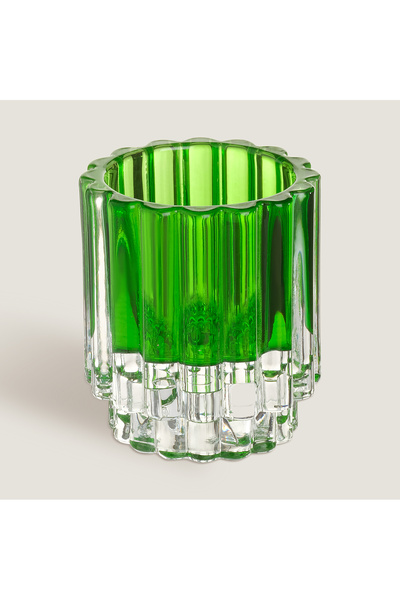 Zsa Zsa Zsu Nanjıng Cam Şamdan 7x7x8 Cm Yeşil