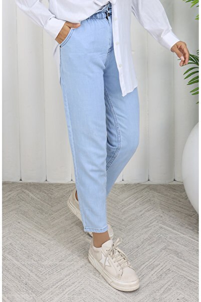 sefamerve Yıkama Boyfriend Kot Pantolon 3006-02 Buz Mavisi
