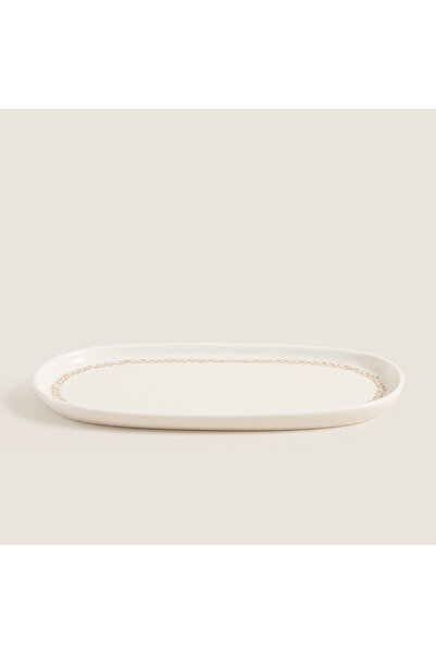 Chakra Spiga Oval Kayık Tabak 25 CM Natural