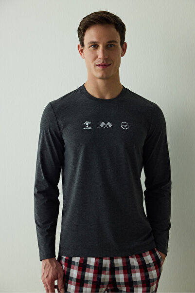 Penti Erkek Winner Slogan Baskılı Bisiklet Yaka Uzun Kollu Pijama Takımı