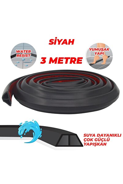 Boss Tape Yapışkanlı Duş Kapı Mutfak Tezgahı Etrafı Su Kesici Bariyer Siyah 3mt