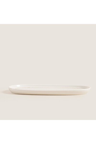 Chakra Spiga Oval Kayık Tabak 25 CM Natural