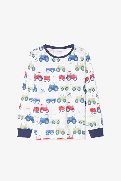 Penti Boys Tracs Car Pattern Cotton Long Sleeve 2-Piece Pajamas Set