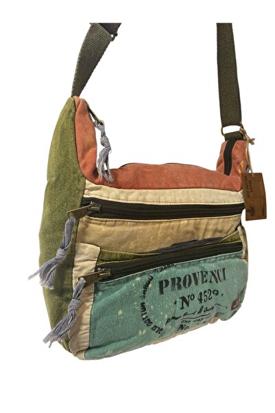 Old Cotton Vintage Vintage Casual Daily Trip School Unisex Messenger Bag 28 cm X 26 cm