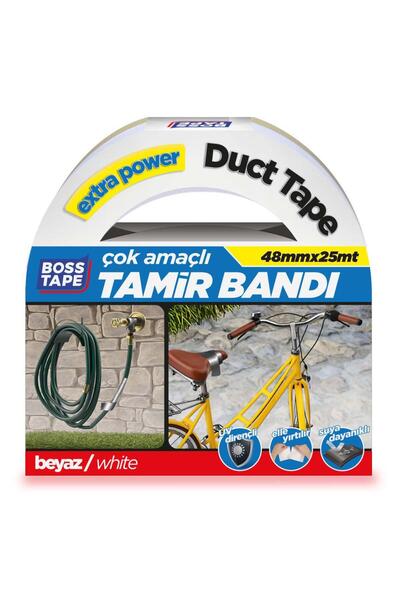 Boss Tape Duct Tape Tamir Bandı Bez Bant Beyaz En:48mm Boy:25mt