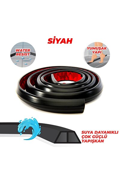 Boss Tape Yapışkanlı Duş Kapı Mutfak Tezgahı Etrafı Su Kesici Bariyer Siyah 2mt