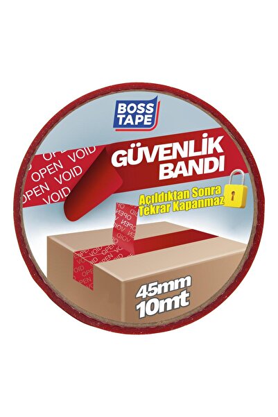 Boss Tape Açılınca İz Bırakan Güvenlik Bandı Kırmızı En:45mm Boy:10mt