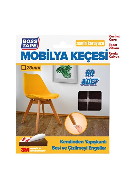 Genel Markalar 3m Yapışkanlı 60 Adet 20mm Kahverengi Mobilya Sandalye Masa Ay...