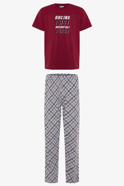 Penti Racing Herren-Pyjama-Set aus Baumwolle mit Slogan