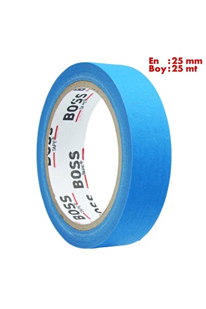 Boss Tape Mavi Maskeleme Bandı Kağıt Bant En:25mm Boy:25mt