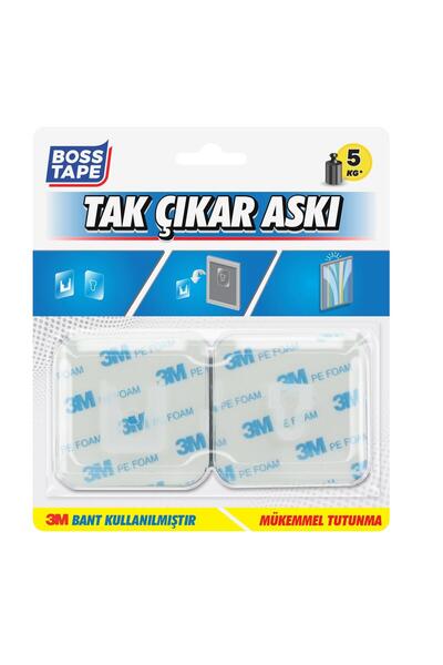 Boss Tape 3M Yapıştırıcılı Sökülüp Takılabilen Askı Sök Tak Askı