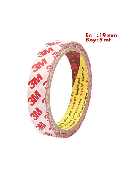3M 9088 Akrilik Şeffaf Çok Güçlü Çift Taraflı Bant En:19mm Boy:5mt
