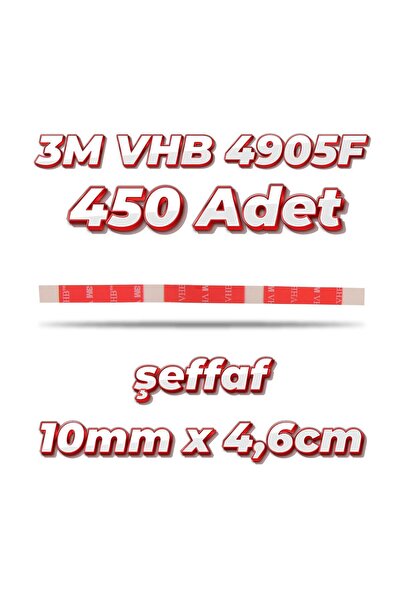 3M VHB Çok Güçlü Çift Taraflı 450 Adet Hazır Kesim 46mmx10mm