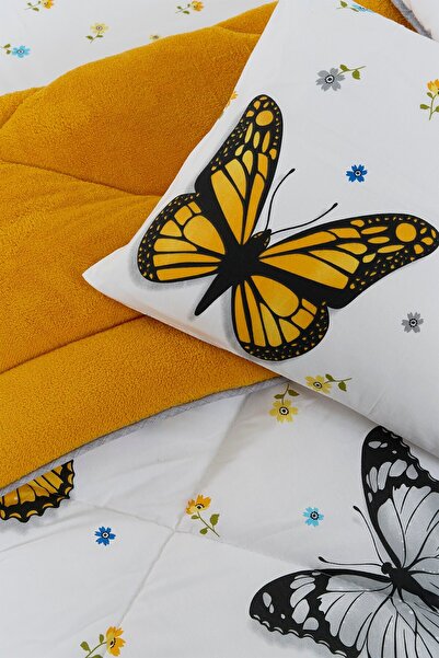 Sudemhome Double Welsoft Sleeping Set Double Sided Wellsoft Fluffy Fleece Quilt and Battal Fitted Sheet