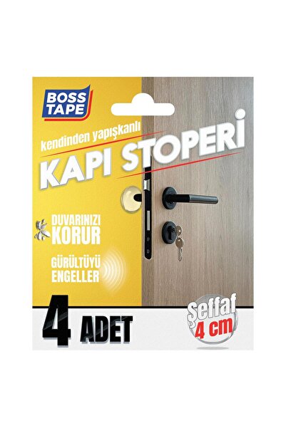 Genel Markalar Yapışkanlı Kapı Stoperi Şeffaf 4 Adet Kapı Kolu Çarpma Engelleyici