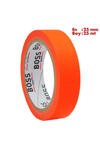 Boss Tape Turuncu Maskeleme Bandı Kağıt Bant En:25mm Boy:25mt