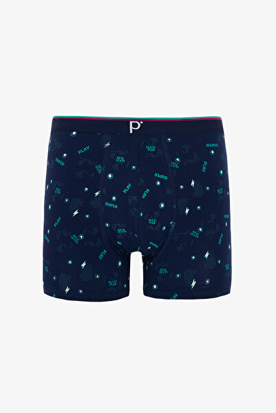 Penti Blue Plaid Men's Organic Logo 3-Piece Boxer