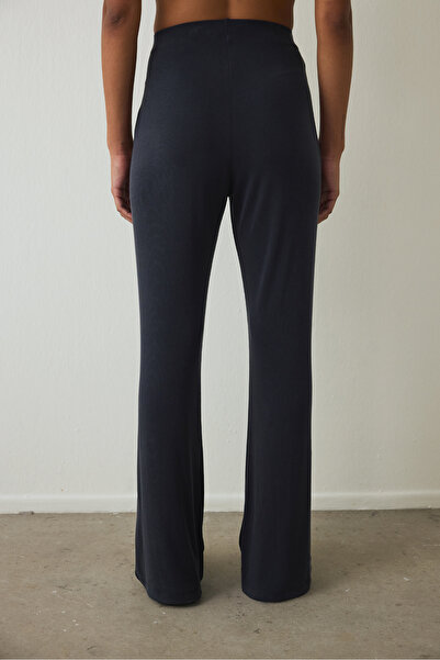 Penti Siyah Modal Yüksek Bel Fitilli İspanyol Paça Tayt