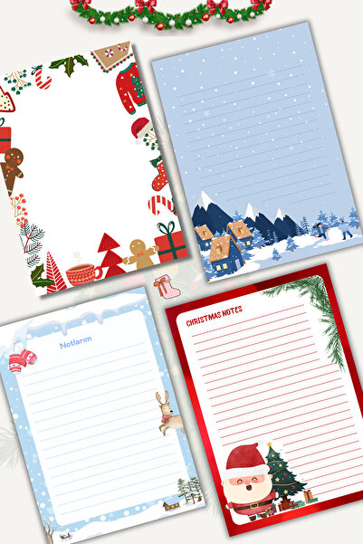 pnkycrco A6 Boyutunda Yeni Yıl Yılbaşı Noel Temalı Notepad Bloknot Defter To ...