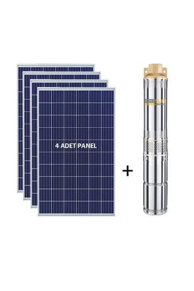 Genel Markalar 0.8HP 285 WATT 4 ADET GÜNEŞ PANELİ VE DC SOLAR POMPA TAK ÇALIŞTIR HAZIR