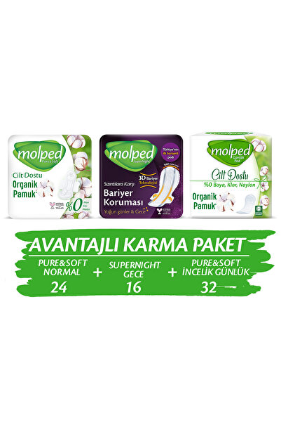 Molped Advantageous Mixed Package (Pure&Soft 24 Pack Normal + Supernight 16 Pack Night + Pure&Soft Slimness 32 Pack
