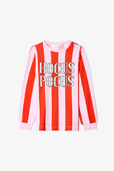 Penti Pembe Kız Çocuk Hocus Pocus ÇizgiliUzun Kol Pijama Takımı