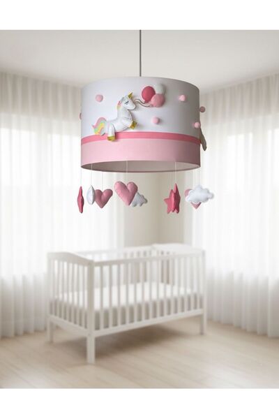Leobabyroom مجموعة تصميم غرفة الأطفال بتصميم عاكس الضوء على شكل وحيد القرن مع...
