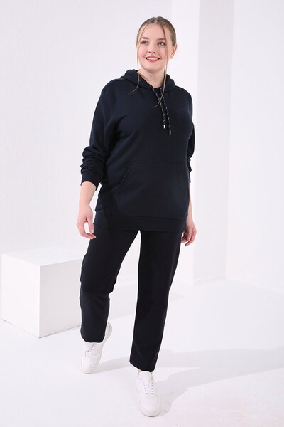 TOMMY LIFE WomEn's LargE SizE ComfortaBlE Form Navy BluE SwEatPants - PockEts, Classic LEg - 94017