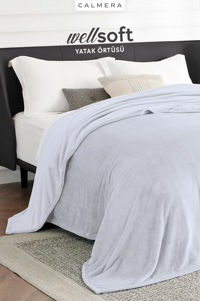 Calmera Wellsoft Double Bedspread | Ultra Soft & Lightweight | Plush | 200 × 220 cm - Gray
