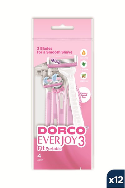 Dorco EVERJOY3 Kadın Üç Bıçak 4'lü Poşet x12 Paket