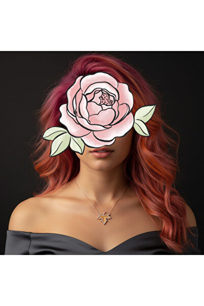 MODA Modahilye 925 Ayar Gümüş Çınar Yaprağı Rose Gold Renk Kolye