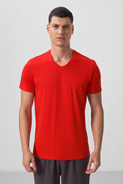 TOMMY LIFE Fiesta Basic Kısa Kol Standart Kalıp V Yaka Erkek T-Shirt - 87912