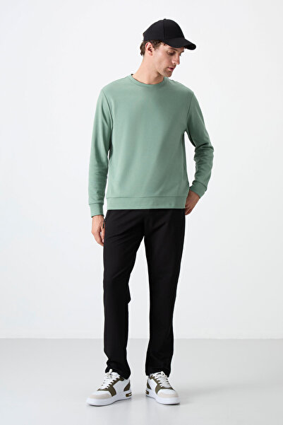 TOMMY LIFE Μαύρο Ανδρικό Φούτερ - Με φερμουάρ, Τρεις Τσέπες, Skinny Fit, Classic Leg - 84671