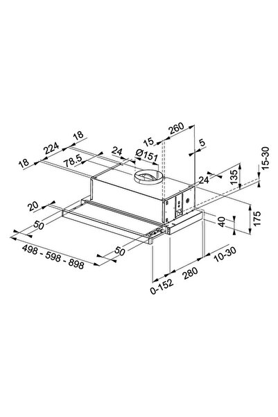 Franke FTC 6032 GR XS V 2 Sürgülü Aspiratör, 60cm, Inox