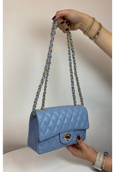 BK Bags & Accessories Quilted Knitted Chain Women's Hand and Shoulder Bag