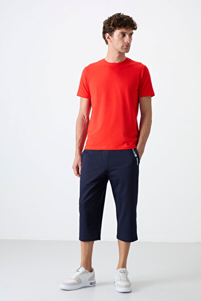 TOMMY LIFE İndigo Ön Cep Detaylı Standart Kalıp Klasik Paça Erkek Kapri - 83092