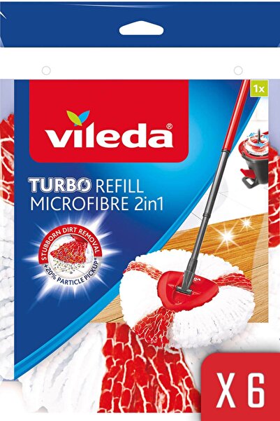 Vileda 6 Paket Turbo 2in1 Üçgen Başlık Yedek Paspas