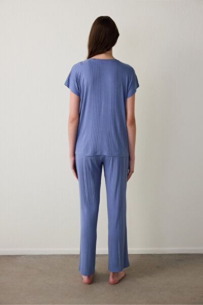 Penti Indigo Hailee Bisiklet Yaka Kısa Kollu Pijama Takımı