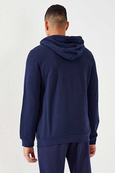 TOMMY LIFE Ανδρικό φούτερ Indigo Kangaroo Pocket Standard Fit Hooded - 87872