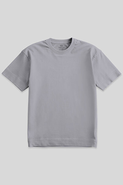 TOMMY LIFE Gray Basic Short Sleeve O-Neck Plus Size Men's T-Shirt - 88072