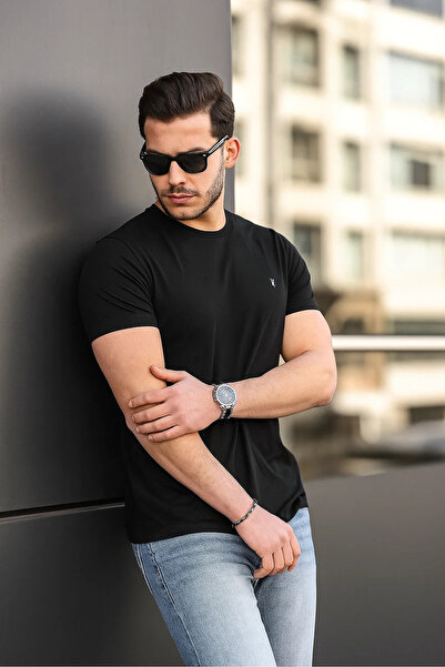 COMBİNE MİCHAİL Ανδρικό μπλουζάκι από 100% βαμβακερό αναπνεύσιμο λαιμόκοψη με κανονική εφαρμογή