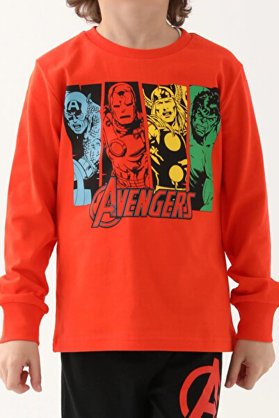 AVENGERS Σετ πιτζάμες με μακρυμάνικο αγόρι με λουλούδια ρόδι