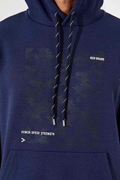 TOMMY LIFE Чоловічий світшот з капюшоном з камуфляжним візерунком Indigo - 87884