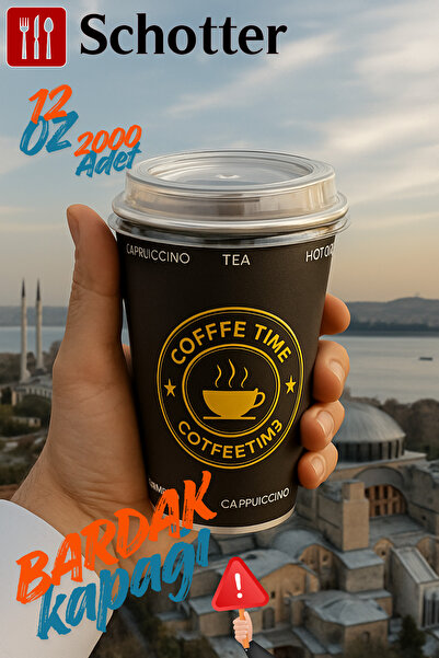 Schotter Cardboard Cup Lid 12 oz 1 Box (2000 Pieces) – Easy and Wide Use in K...