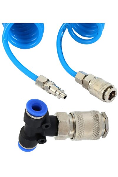 Jack Air blow gun set, 5 m spiral hose, T-connector for truck