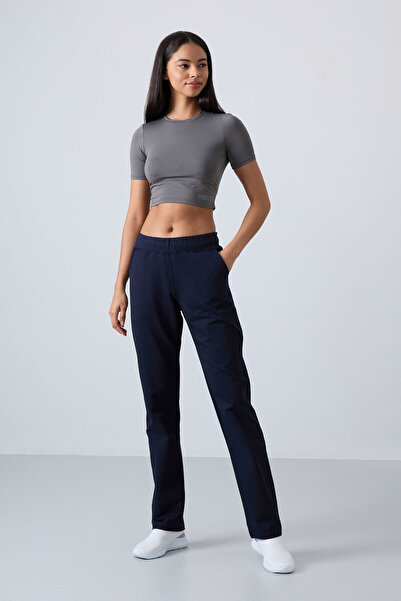 TOMMY LIFE İndigo Yüksek Bel Cepli Rahat Form Klasik Paça Kadın Eşofman Alt -...