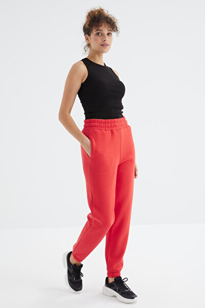 TOMMY LIFE Fiesta High Waist Raised 3 Thread Cotton Basic Women's Sweatpants ...